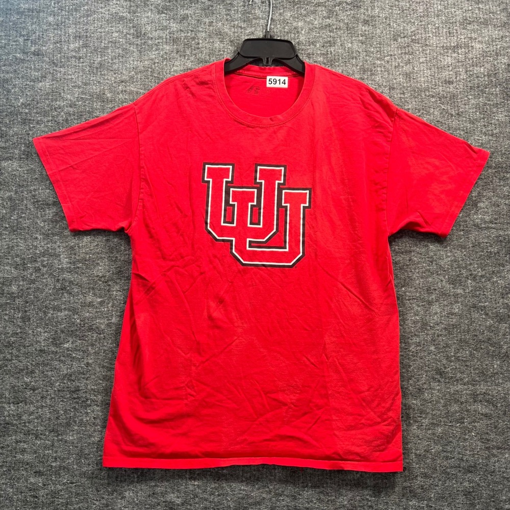 Russell Athletic University of Utah Utes Red Graphic T-Shirt Mens Large